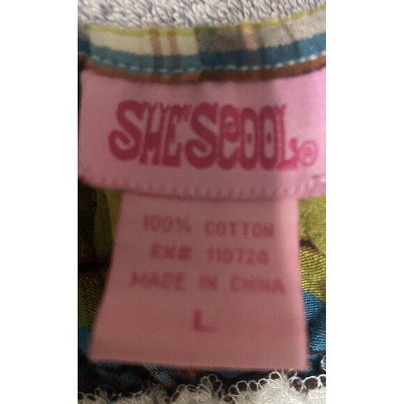 She's Cool Sundress L Short Babydoll Mini Plaid Embroidered Y2K Fairy Boho Fest - Picture 8 of 11